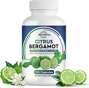 有机Citrus Bergamot 提取卡普苏莱斯 - 120盖 Citrus Bergamot 补编 - 用Coenzyme Q10 & Vitamin C, E & Zinc增强 - 用于心脏,免疫系统支持,健康老化 - 纯净,维冈药丸