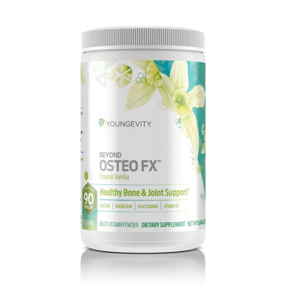 Osteo FX以外的年轻 - 热带香草 - 健康骨骼和联合支持 - 多维生素粉 - 30种服务(1罐)