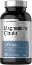 Horbäach Magnesium Citrate | 400mg | 200 caplets | Vegetarian, Non-GMO, 和 Gluten 免费补编