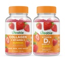活性Collagen & Vitamin C + Vitamin D 5000 IU,Gummys Bundle - 大品尝,维生素补充,Gluten Free, GMO Free, Chewwable Gummy (英语).