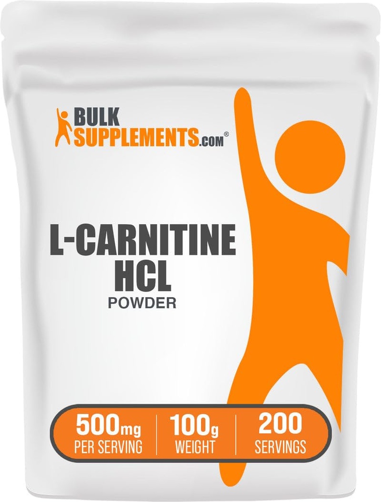 Bulk Assupports.com L-Carnitine HCl 粉末 - Carnitine 粉末 - Carnitine 粉末 - L-Carnitine 500mg - 不受欢迎的 & Gluten Free, 每架服役500mg, 100g (3.5 oz) (Pack of 1)