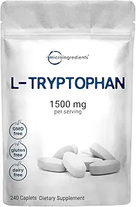 微成份 L-Tryptophan 1500mg, 240 caplets + 基本氨基酸 + 放松支持 → Mood, Sleep & Nervous System 平衡 → 清洁标签, 非 GMO