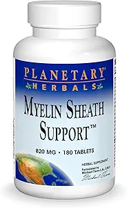 Planetary Herbals Myelin Sheath Support 820 mg, Herbal-Nutrient Nervous System Support, 180 Tablets