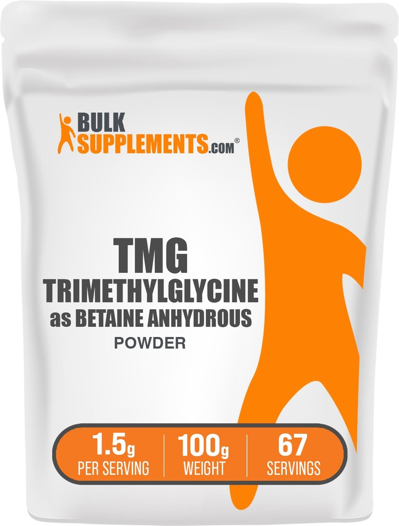 Bulk Assupports.com TMG 粉末 - 三甲基甘氨酸作为Betaine Anhydrous, TMG 补编 - 不受欢迎的 & Gluten Free, 每服1.5g, 100g (3.5 oz) (Pack of 1)