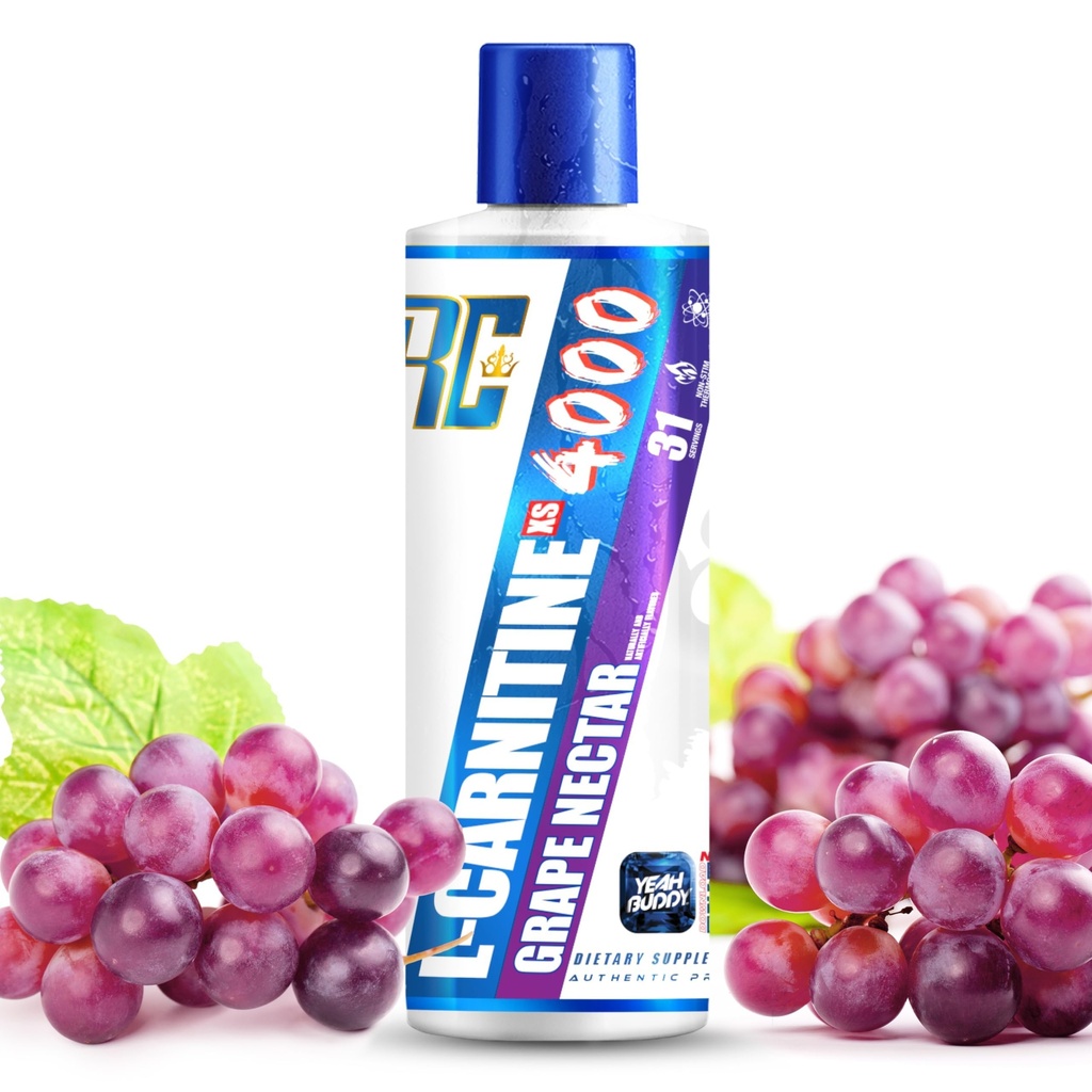 Ronnie Coleman 签名系列 L Carnitine XS 4000 液体,无兴奋剂,无糖,零卡布斯,精液力支持男女,16 Oz(16 oz,葡萄内核(4000))
