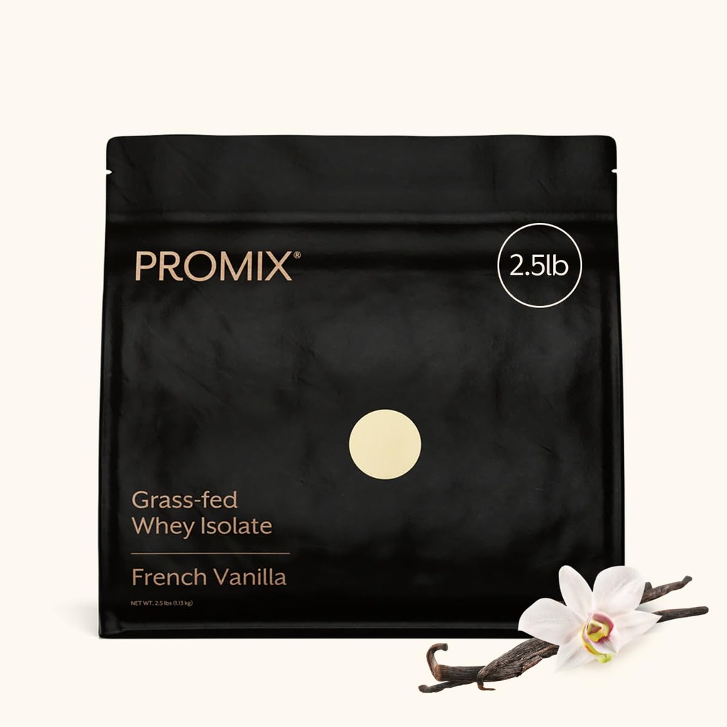 ProMix营养 Whei蛋白孤立粉,香草 - 草叶 - 健身与营养摇摆,平滑,烧烤和烹饪食谱 - Gluten-free & Keto-Friendly - 2.5 英镑(一包)