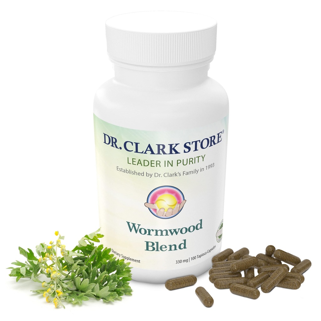 Clark Superblend Wormwood Capsules博士 - 蔬菜330 mg, 100 mcapsules - 无人工防腐剂的Wormwood草药, Wormwood 与Quassia的结合