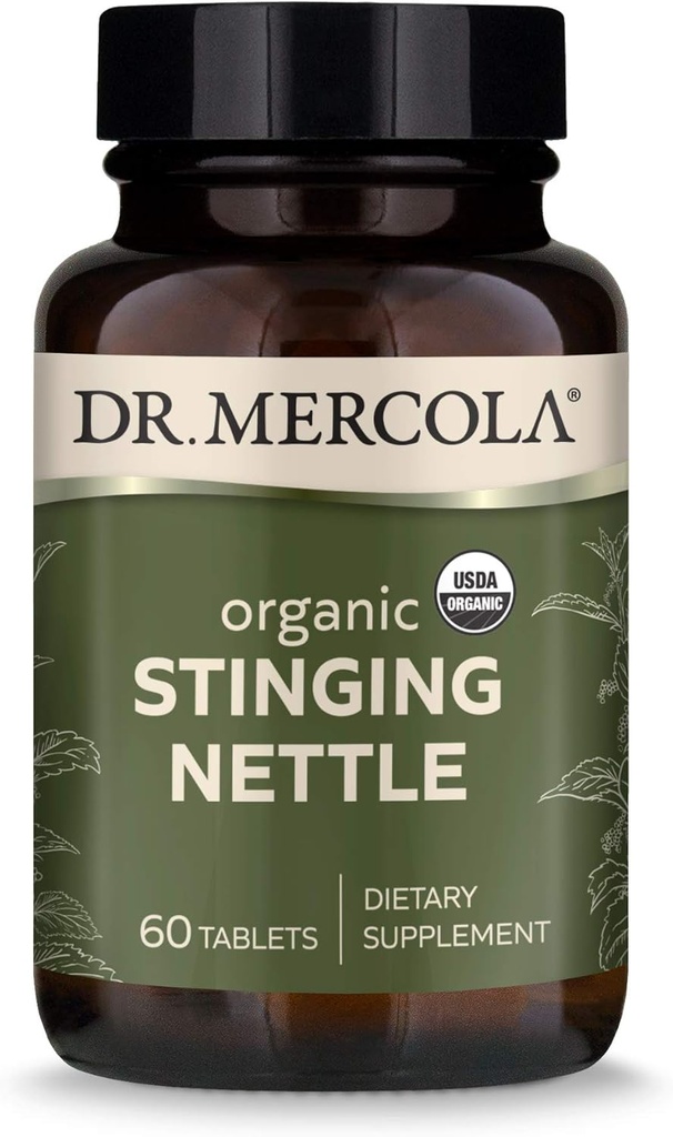 Mercola Organic Stinging Nettle博士 饮食补充品,60种服务(60块),非转基因生物,Gluten Free, Soy Free,USDA Official