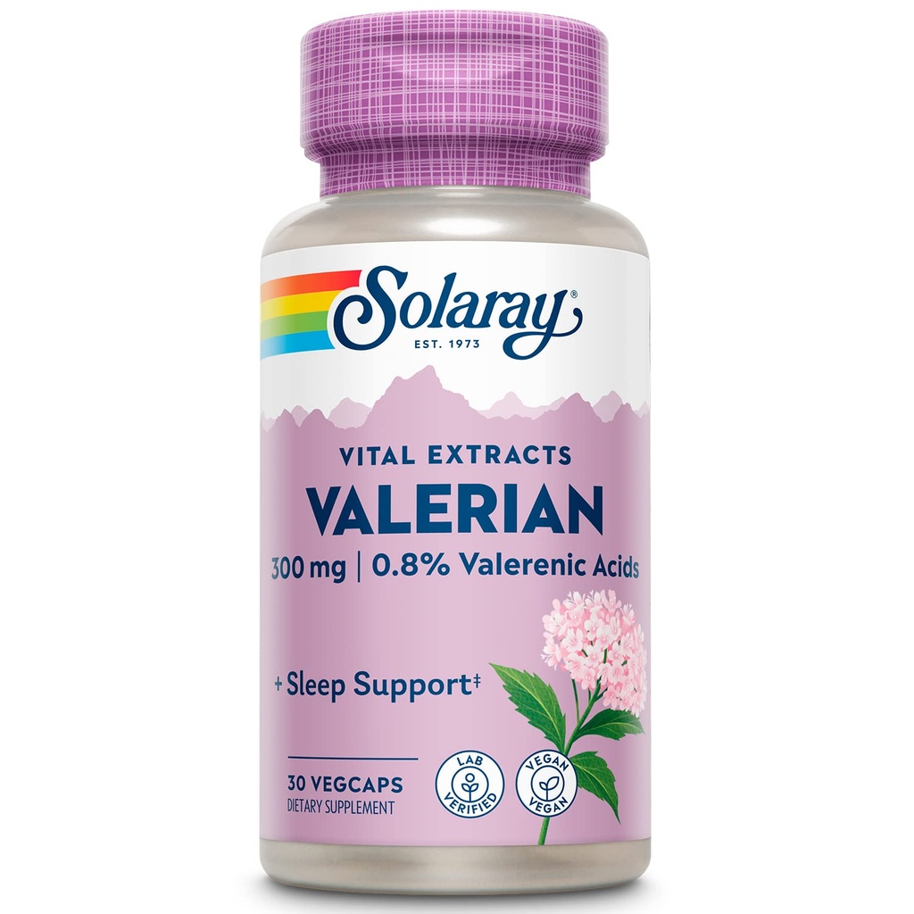 SOLARAY 保证可能性 Valerian 根提取 One Daily, Veg Cap (Btl-Plastic) 300mg | 30ct