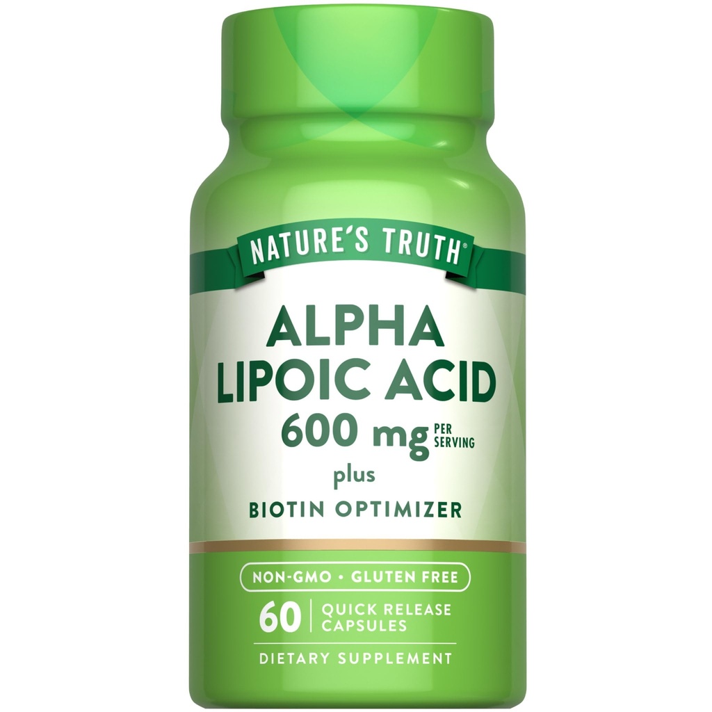 大自然的真理 Alpha Lipoic Acid 600mg + Biotin 优化剂 60 Capsules → Non-GMO & Gluten Free Supplement