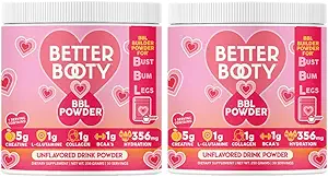 Creatine Monohydrate Powder for Women, Complex w. 5G Creatina per service + Glutamine, Collagen, BCAAs & 水力混合能, 肌肉+胶质构建器, 不受欢迎的2-Pack (60 services)