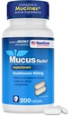 GenCare Mucus Relief Expectant Guaifenesin 400 mg 200 平板电脑 价值包 - Mucus对冷、胸腔摄入、流感、咳嗽和过敏反应的快速代理