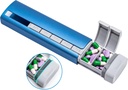 Daviky Metal 旅行药丸组织者, Premium Aluminum Pill Box 7 Day, 每周一次的药丸案, Stylish & Cute Pill Holder for Medicine, 补充剂和维生素(蓝+Gray)
