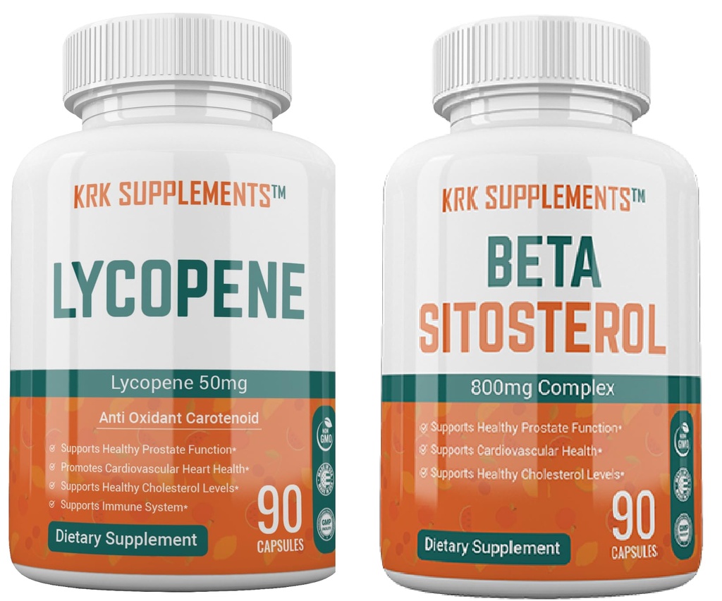 KRK SUPPLEMENTS Bundle Combo of Beta Sitosterol and Lycopene