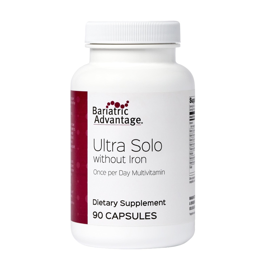 Bariatric Advancage Ultra Solo Without Iron - Once-Per-Day Daily 多维他明 - 治疗Bariatric患者 - 配有Thiamin,维生素A & More - Gluten Free - 90 Capsules
