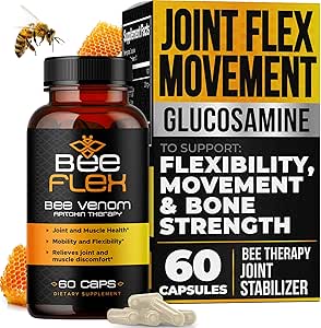 Bee Flex 联合支持补编 - Glucosamine & Turmeric for Joint & Muscle Health, 增强机动性,灵活性,以及舒适性 - 天然软体支持综合体 - 60 Capsules (1)