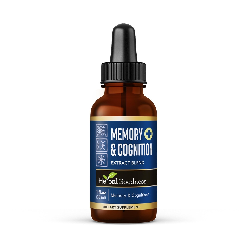 Herbal Goodness Memory & Conception Liquid Extract 1oz – 有机记忆援助,能源促进,免疫支持,天然脑促进器 Ginkgo Biloba & Bacopa Monnieri