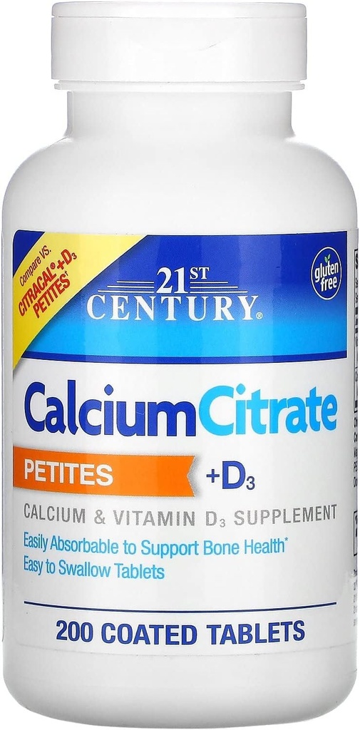 21世纪钙 Citrate Petites + D3 青瓷片 - 200 片,包4