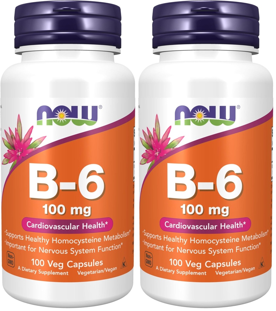 维生素B-6(丙烯丙烯)100毫克,心血管健康*,100Veg Capsules(包2)