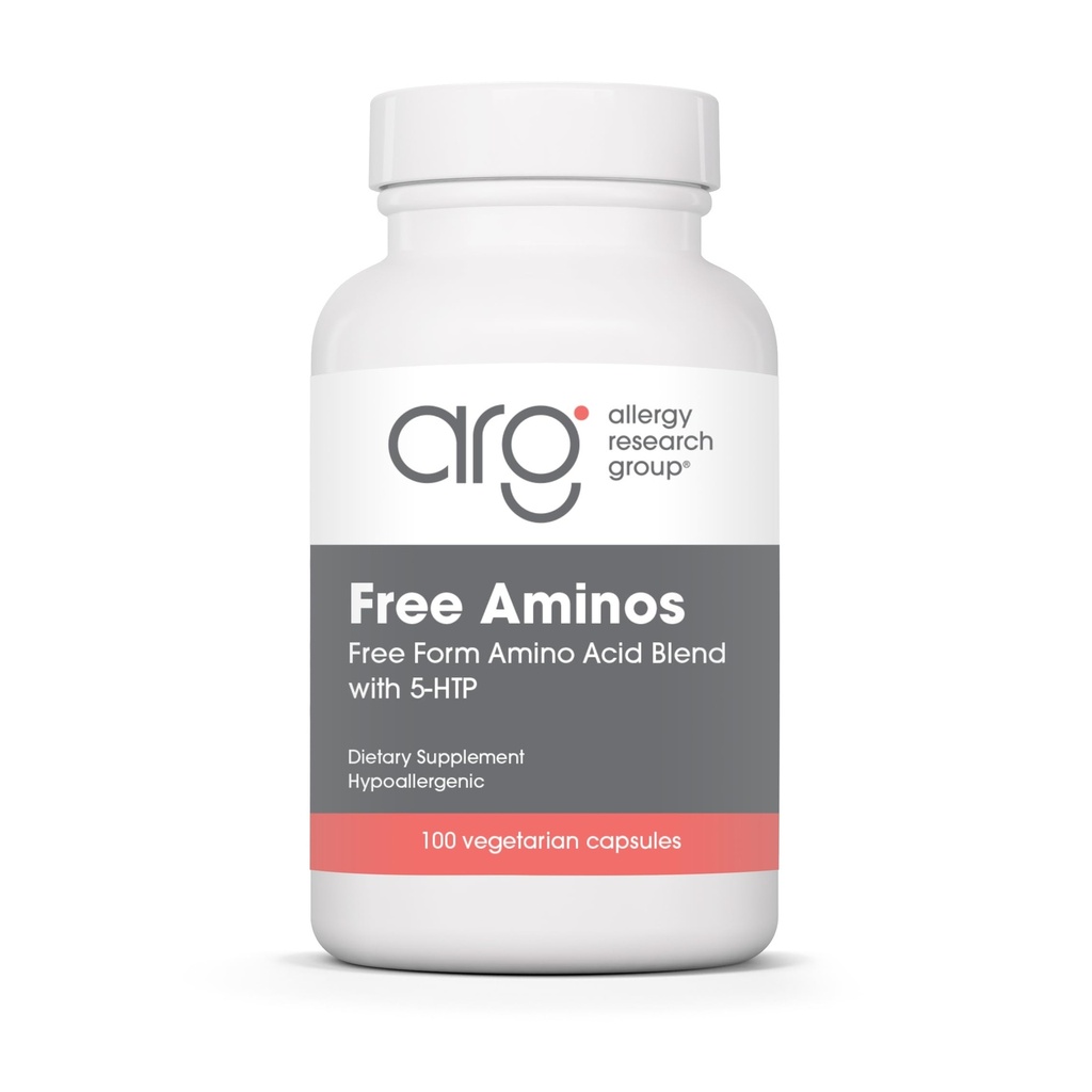 ARG Free Aminos - Free Form Amino Acid Complex with 5-HTP - Essential Amino Acids for Muscle & Neuro Support - Vegetarian Capsules - 50 Servings - 100 Count