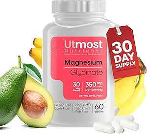 甘氨酸镁补充剂 - Just 1 Capsule=175 MG of Absoble Magnesium (350 MG in 2 Capsules) 非GMO, Gluten-Free, Major-Alergen Free-Promotes nighttime calm & Muscle Wellness (60 Capsules) (英语).