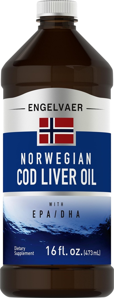 (原始内容存档于2018-09-21). Piping Rock Cod Liver Oil Liquid 16 fl oz 与环保署 DHA – Engelvaer 挪威 – Non-GMO, Gluten Free Supple Supplement