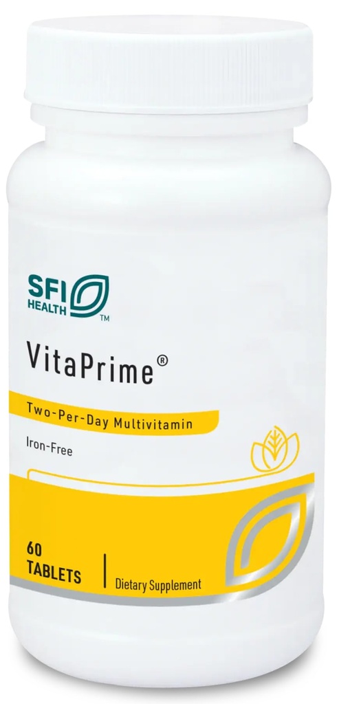 Klaire Labs SFI 健康 Vita Primi - 女性和男性的无铁多维特敏 - 推动免疫功能和支持营养差距 - 双日多维特敏与甲基富拉特 & B12(60块)