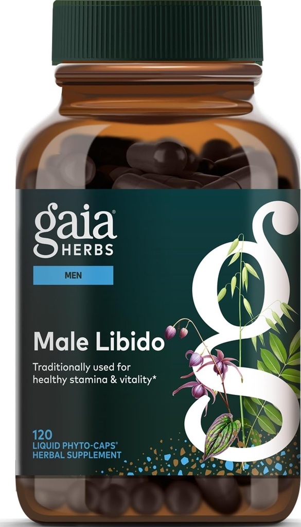Gaia Herbs Male Libido -- -- 配有Saw Palmetto、Horny Gat Weed、Maca & Oats的草药补充剂 -- -- 支持Stamina、Vitality & Hormone男子平衡 -- -- 120 Vegan液态植物 -- -- Capsules(30天供应)