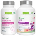 高吸附性 甲基化 产前 + 高级儿童 多维他命 Gummy Vegan Bundle, 清洁标签 与维生素 A, B, C, D3 & E, 60 片 + 90 贝瑞 Flavor Gummys, Be Kind by Igennus