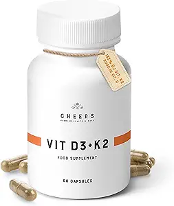 CHERS 维生素 D3 K2 补编 QQ 2000 IU Algae-D3 + 133% 每日摄入 K2 MK-7 + 科学-Backed Vita-Algae D® & VitaMK7® + 维冈,非GMO| 无填充剂,添加剂或防腐剂 QQ60 Capsules