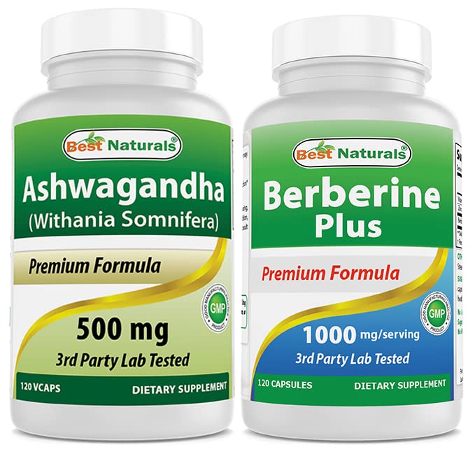 最佳自然作品 Ashwagandha 摘录 500 Mg & Berberine + 1000 mg
