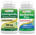 最佳自然作品 Ashwagandha 摘录 500 Mg & Berberine + 1000 mg