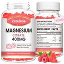2 Pack Magnesium Citrate Gummys 400MG, 成人的高吸收性镁Gummys, 肌肉和牙齿支持, Vegan 120 Cts