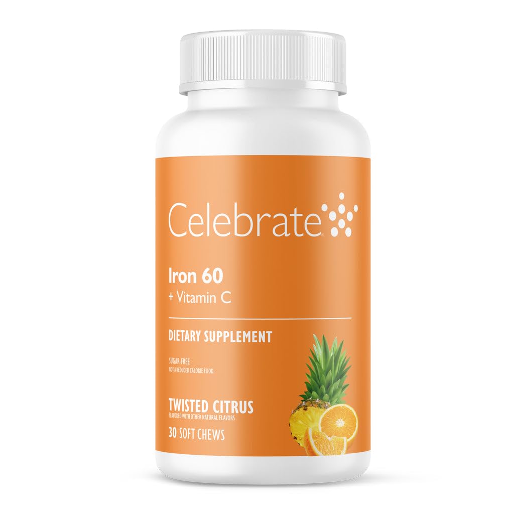 用60mg的铁和维生素C庆祝维生素铁补充剂 – Citrus Chewables for Bariarical Patients, Gastric Bypass & Sleeve Gastrectomy 支持30张手术后切除片