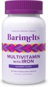 BariMelts Bariatric 多维素加铁 - 1个月供应(60个快速溶解片) - 无糖 - 后巴利亚类维生素 - 天然蓝莓火焰