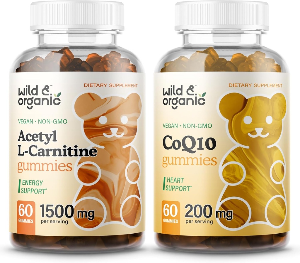 野生和有机L- Carnitine Gummys & CoQ10 Gummys 60 个伯爵