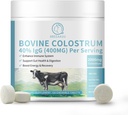 Bovine Colostrum 120 Chewwable Tables, 2000mg Colostrum Supplement 40% IgG, 用于免疫支持, Gut Health, 发型生长, 能源, 百分百草美联储 & First-Milking, Gluten-Free, Soy-Free