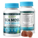 Vegan Ashwagandha Sea Moss Gummys - 黑种子油,维生素C & D 支持免疫,消化剂,抗氧化剂 13 in 1 Bundle, Sea Moss 氯phyll 高级强力公式 2Pack 120 Gummys
