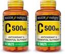 MASON 天然维生素C 500 mg - 支持健康免疫系统、抗氧化剂和基本营养剂,100 片剂(包2)