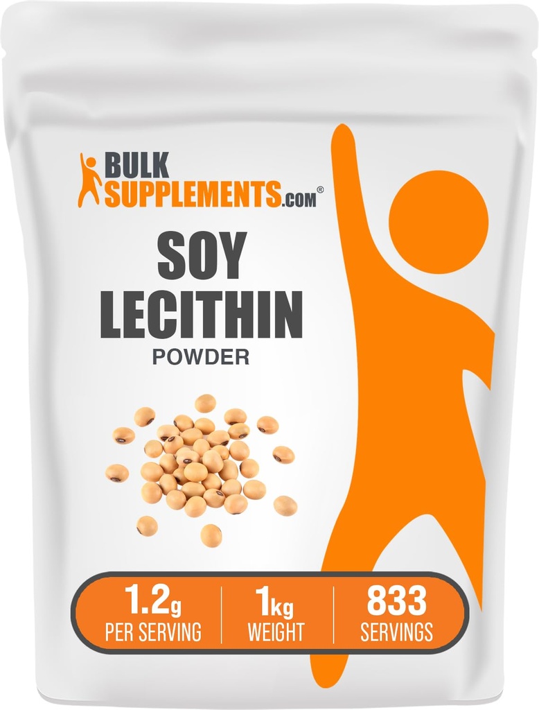 Bulk Assupports.com 豆类莱西辛粉 - 莱西辛补充剂 营养补充剂 食物级 - 免费,每服1.2克,1公斤(2.2磅)(一包)