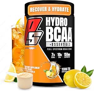 PROSUPS HydroBCAA 基本氨基酸粉,德克萨斯茶 - 配有BCAA,EAAs和电解剂用于水分和还原 - 无兴奋剂,无豆和无胶 - 30种