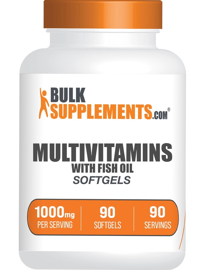 Bulk Assupports.com 多维塔明软胶 - Daily multivitamin, 多矿物质补充剂,供有鱼油的成年人使用 - Gluten Free, 1 Softgel / service, 90 Counter (Pack of 1)