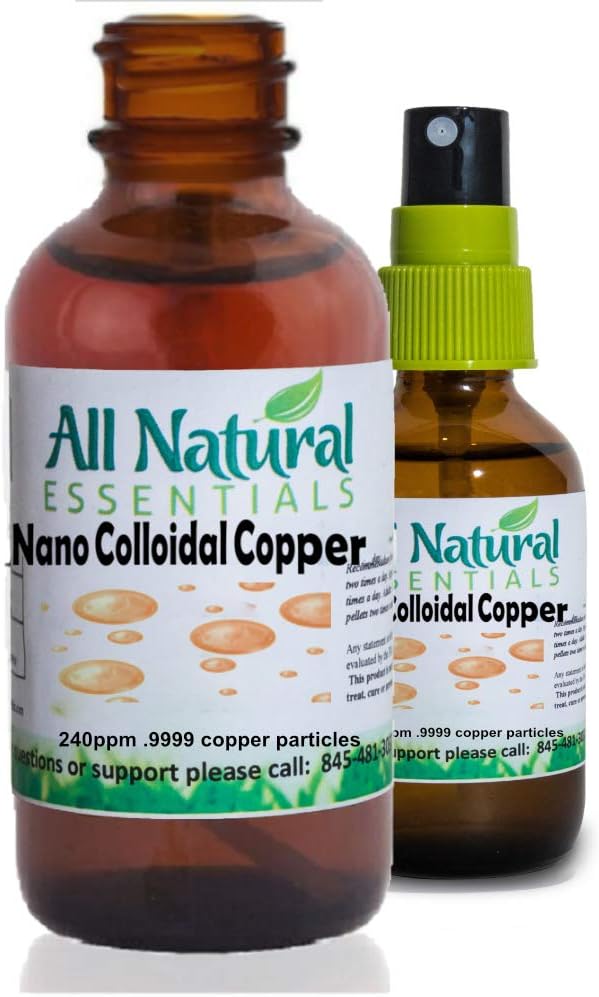Nano Colloidal Minerals 补充液态Colloidal铜矿 2oz 240ppm Bottle Kosher 成人、男子、妇女、儿童所有自然认证(Spray)