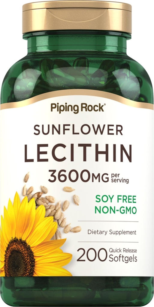 (原始内容存档于2019-09-21) (英语). Piping Rock Sunflower Lecithin Softgel Softsules → 3600 mg → 200 Count → 来自磷酸盐酰胆碱 → Soy Free, Non-GMO, Gluten Free