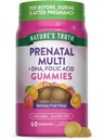 自然的真相 产前的多维他明 Gummys 与 DHA & Folic Acid QQ 60 Count QQ 水果火焰 QQ Non-GMO & Gluten Free Supplement