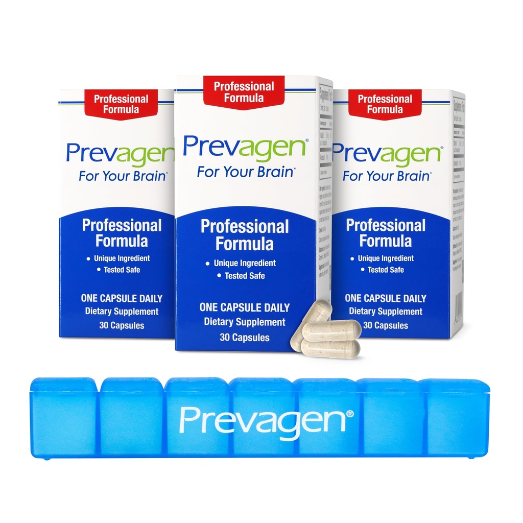 Prevagen专业公式 - 90 Capsules(3个月供应) QQ为你的大脑设计了 QQ40毫克 Apoaequorin Plus Vitamin D3 配有 7 日药丸