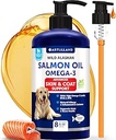 沙门油换狗 - Omega 3换狗 - 8 FL OZ 野生阿拉斯加 沙门鱼油 - 天然环保局和DHA 脂肪酸换皮和煤,过敏,联合和骨健康 - 谢丁液支持补充剂