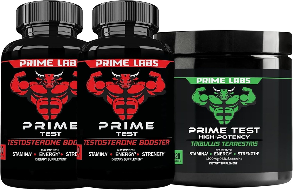 Prime Labs Prime Testosterone 助推器(60 cm, 2-Pack) + Tribulus Terrestris(120 cm)