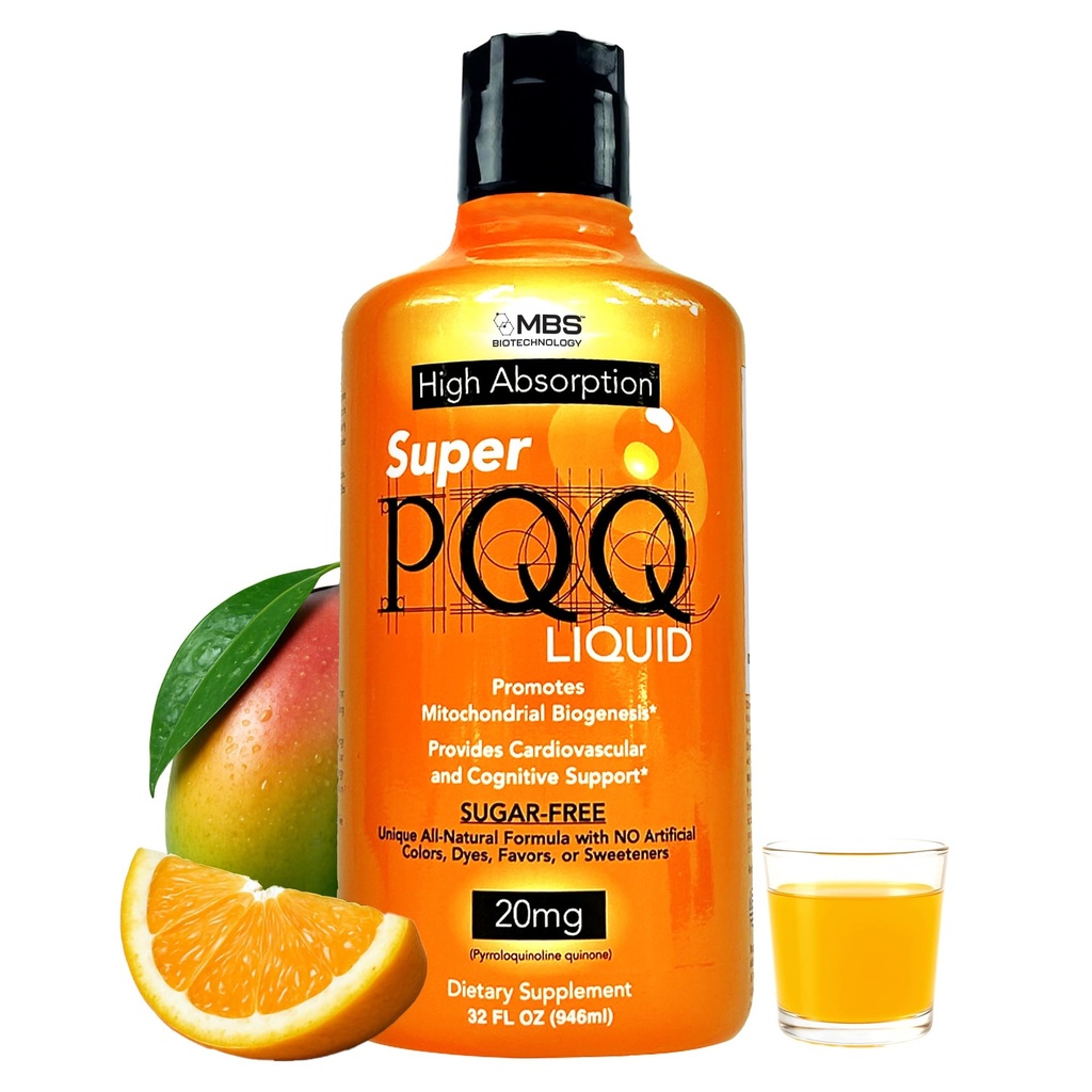 Mitogenics - Super PQQ Liquid - 极易吸收的皮尔罗基诺林 Quinone 20 Migram, Mitochondrial Biogenics的最佳液体 PQQ,支持心脏健康,认知功能和精神焦点