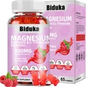 900mg 镁复合物 65 Raspberry Gummys,无糖镁 Glycinate & L-Threonate 钾 配维生素D, B6, CoQ10 放松剂